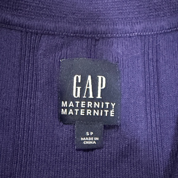 GAP Maternity Ribbed Button Front Polo Shirt, Twilight Navy, sz S - Picture 4 of 11